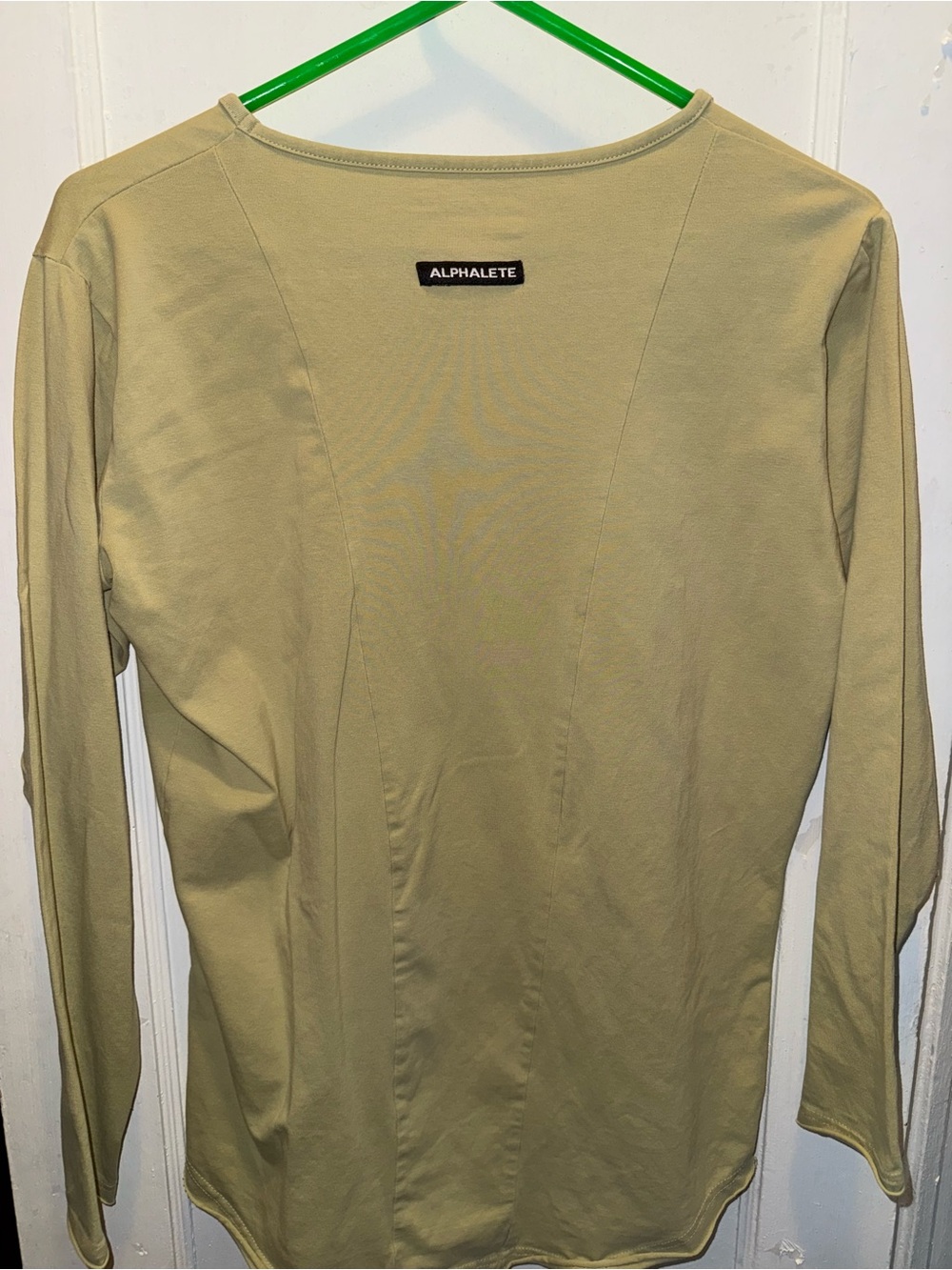 Alphalete T Shirt Long Sleeve Bundle Olive Green, Blue, Ripped Red - Picture 3 of 9